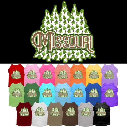 Pet Dog & Cat Screen Printed Shirt for Small to Medium Pets (Sizes XS-XL), "Missouri Woodland Trees"