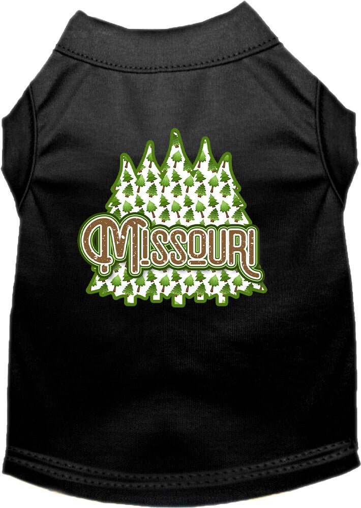 Pet Dog & Cat Screen Printed Shirt for Small to Medium Pets (Sizes XS-XL), "Missouri Woodland Trees"