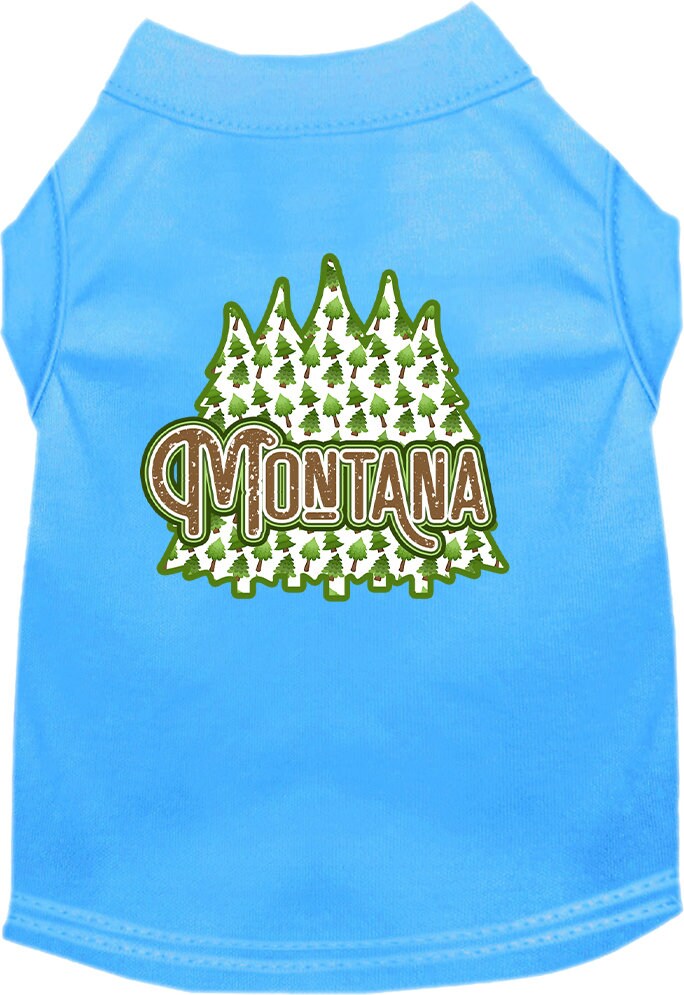 Pet Dog & Cat Screen Printed Shirt for Medium to Large Pets (Sizes 2XL-6XL), "Montana Woodland Trees"