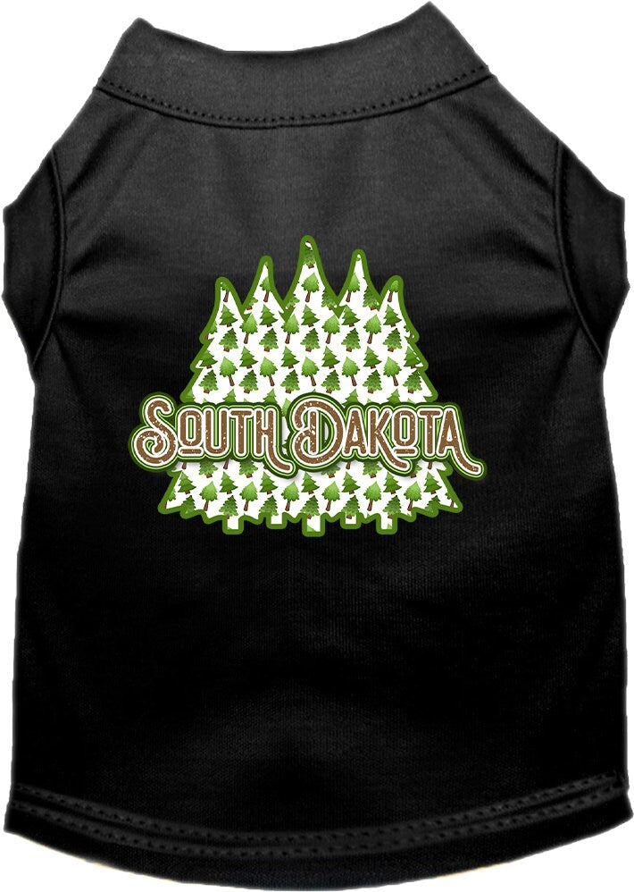 Pet Dog & Cat Screen Printed Shirt for Small to Medium Pets (Sizes XS-XL), "South Dakota Woodland Trees"