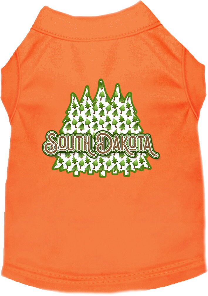 Pet Dog & Cat Screen Printed Shirt for Small to Medium Pets (Sizes XS-XL), "South Dakota Woodland Trees"