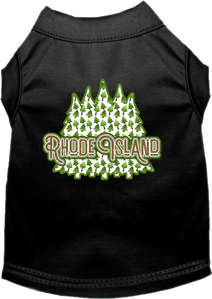 Pet Dog & Cat Screen Printed Shirt for Small to Medium Pets (Sizes XS-XL), "Rhode Island Woodland Trees"