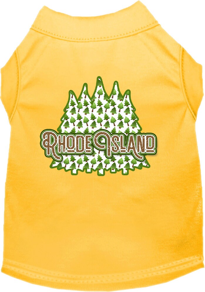 Pet Dog & Cat Screen Printed Shirt for Medium to Large Pets (Sizes 2XL-6XL), "Rhode Island Woodland Trees"