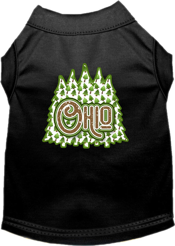 Pet Dog & Cat Screen Printed Shirt for Medium to Large Pets (Sizes 2XL-6XL), "Ohio Woodland Trees"