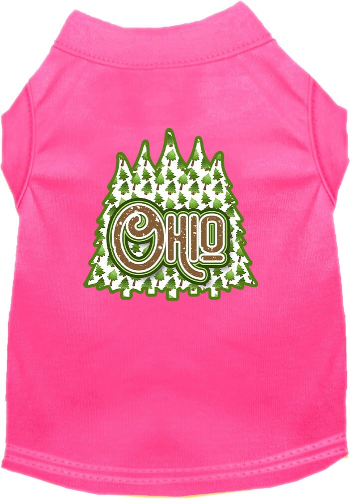 Pet Dog & Cat Screen Printed Shirt for Medium to Large Pets (Sizes 2XL-6XL), "Ohio Woodland Trees"