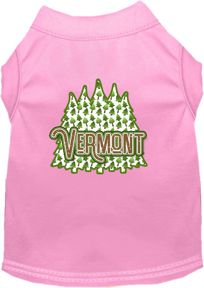 Pet Dog & Cat Screen Printed Shirt for Medium to Large Pets (Sizes 2XL-6XL), "Vermont Woodland Trees"