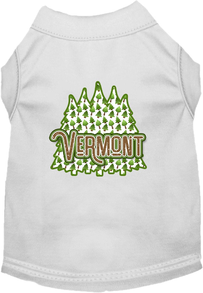 Pet Dog & Cat Screen Printed Shirt for Small to Medium Pets (Sizes XS-XL), "Vermont Woodland Trees"