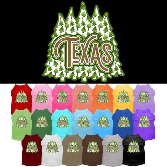 Pet Dog & Cat Screen Printed Shirt for Small to Medium Pets (Sizes XS-XL), "Texas Woodland Trees"