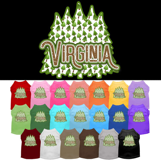 Pet Dog & Cat Screen Printed Shirt for Small to Medium Pets (Sizes XS-XL), "Virginia Woodland Trees"