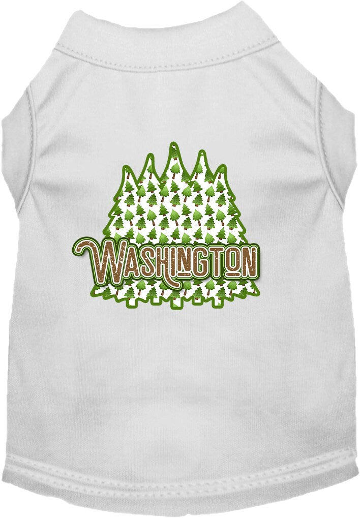 Pet Dog & Cat Screen Printed Shirt for Medium to Large Pets (Sizes 2XL-6XL), "Washington Woodland Trees"