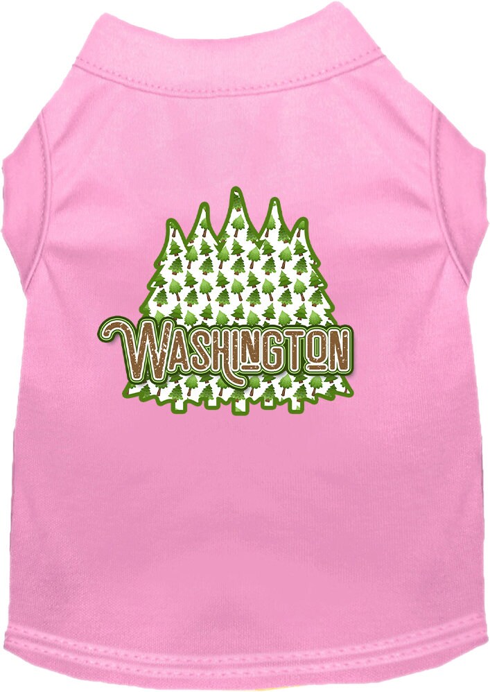 Pet Dog & Cat Screen Printed Shirt for Small to Medium Pets (Sizes XS-XL), "Washington Woodland Trees"