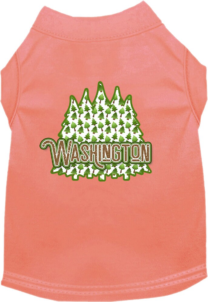 Pet Dog & Cat Screen Printed Shirt for Small to Medium Pets (Sizes XS-XL), "Washington Woodland Trees"