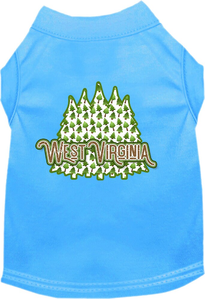 Pet Dog & Cat Screen Printed Shirt for Medium to Large Pets (Sizes 2XL-6XL), "West Virginia Woodland Trees"