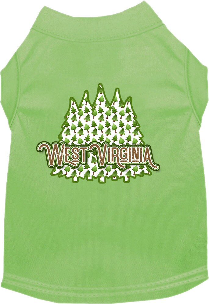 Pet Dog & Cat Screen Printed Shirt for Medium to Large Pets (Sizes 2XL-6XL), "West Virginia Woodland Trees"