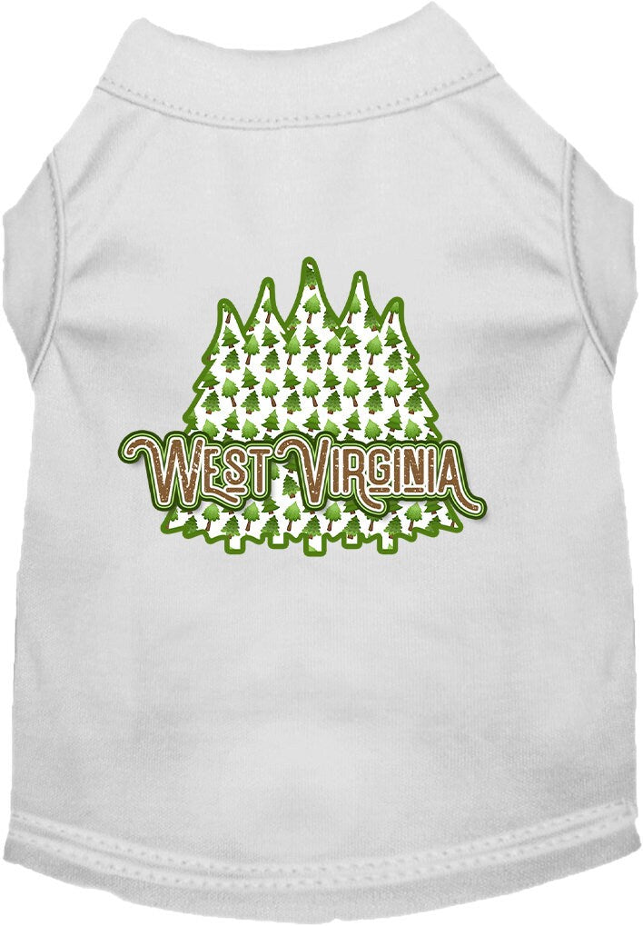 Pet Dog & Cat Screen Printed Shirt for Small to Medium Pets (Sizes XS-XL), "West Virginia Woodland Trees"