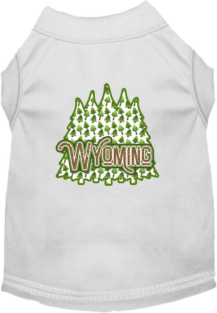 Pet Dog & Cat Screen Printed Shirt for Small to Medium Pets (Sizes XS-XL), "Wyoming Woodland Trees"