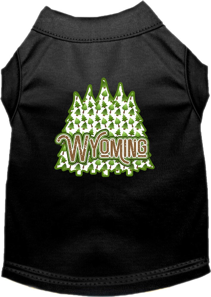 Pet Dog & Cat Screen Printed Shirt for Small to Medium Pets (Sizes XS-XL), "Wyoming Woodland Trees"