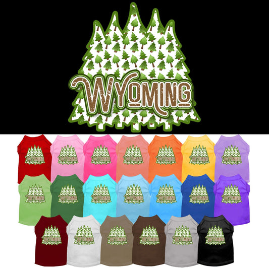 Pet Dog & Cat Screen Printed Shirt for Medium to Large Pets (Sizes 2XL-6XL), "Wyoming Woodland Trees"