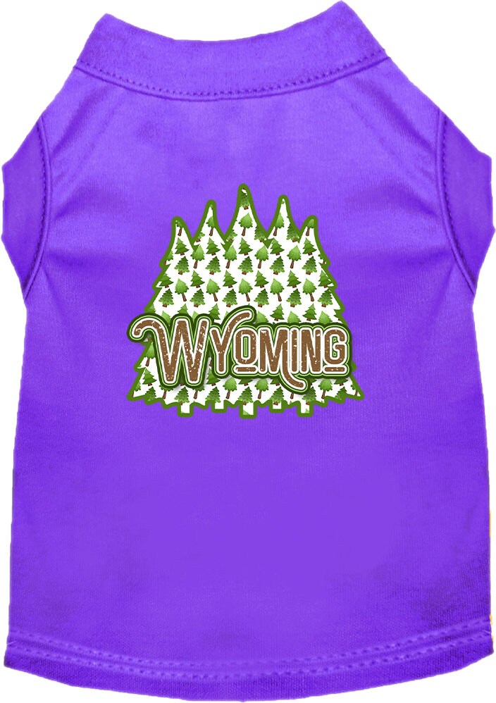 Pet Dog & Cat Screen Printed Shirt for Medium to Large Pets (Sizes 2XL-6XL), "Wyoming Woodland Trees"