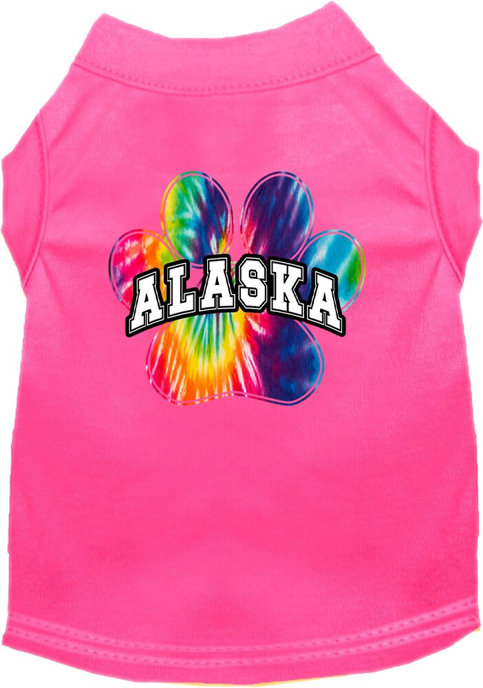 Pet Dog & Cat Screen Printed Shirt for Medium to Large Pets (Sizes 2XL-6XL), "Alaska Bright Tie Dye"