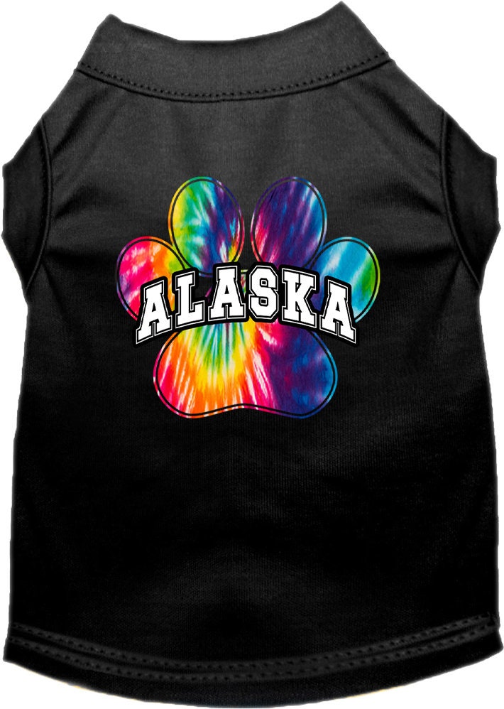 Pet Dog & Cat Screen Printed Shirt for Small to Medium Pets (Sizes XS-XL), "Alaska Bright Tie Dye"