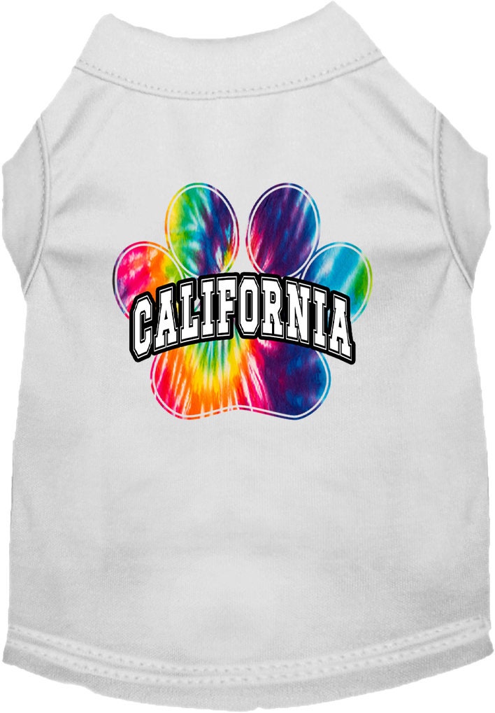 Pet Dog & Cat Screen Printed Shirt for Medium to Large Pets (Sizes 2XL-6XL), "California Bright Tie Dye"