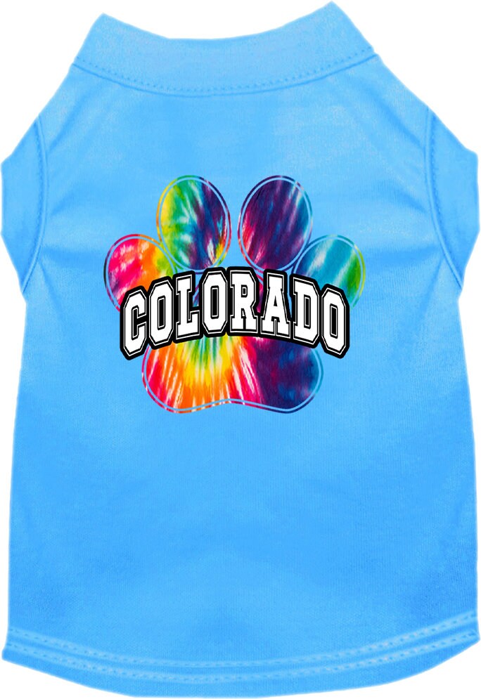 Pet Dog & Cat Screen Printed Shirt for Medium to Large Pets (Sizes 2XL-6XL), "Colorado Bright Tie Dye"