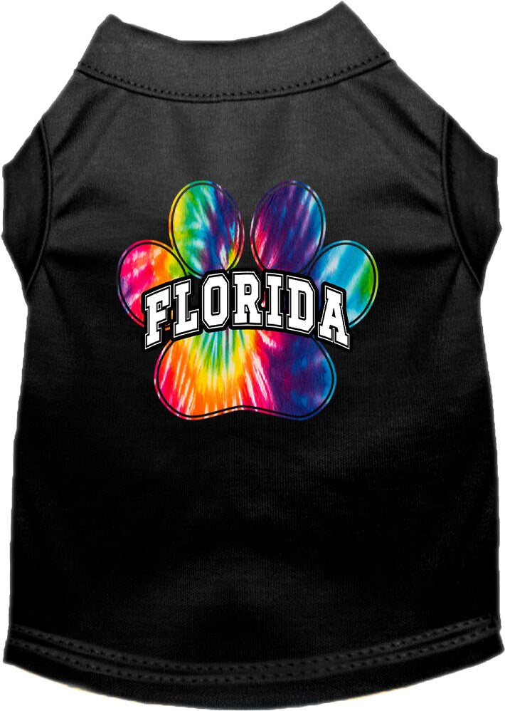 Pet Dog & Cat Screen Printed Shirt for Small to Medium Pets (Sizes XS-XL), "Florida Bright Tie Dye"