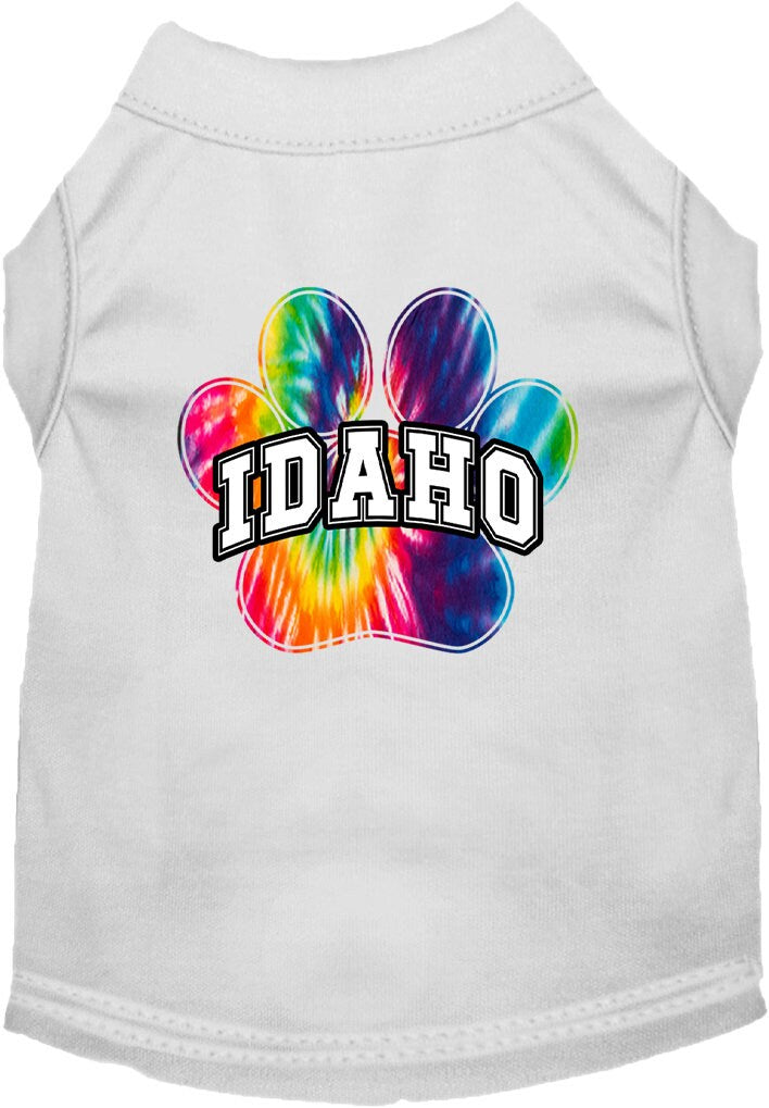 Pet Dog & Cat Screen Printed Shirt for Medium to Large Pets (Sizes 2XL-6XL), "Idaho Bright Tie Dye"