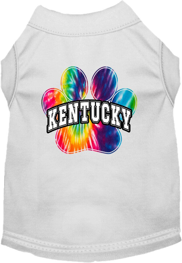 Pet Dog & Cat Screen Printed Shirt for Small to Medium Pets (Sizes XS-XL), "Kentucky Bright Tie Dye"