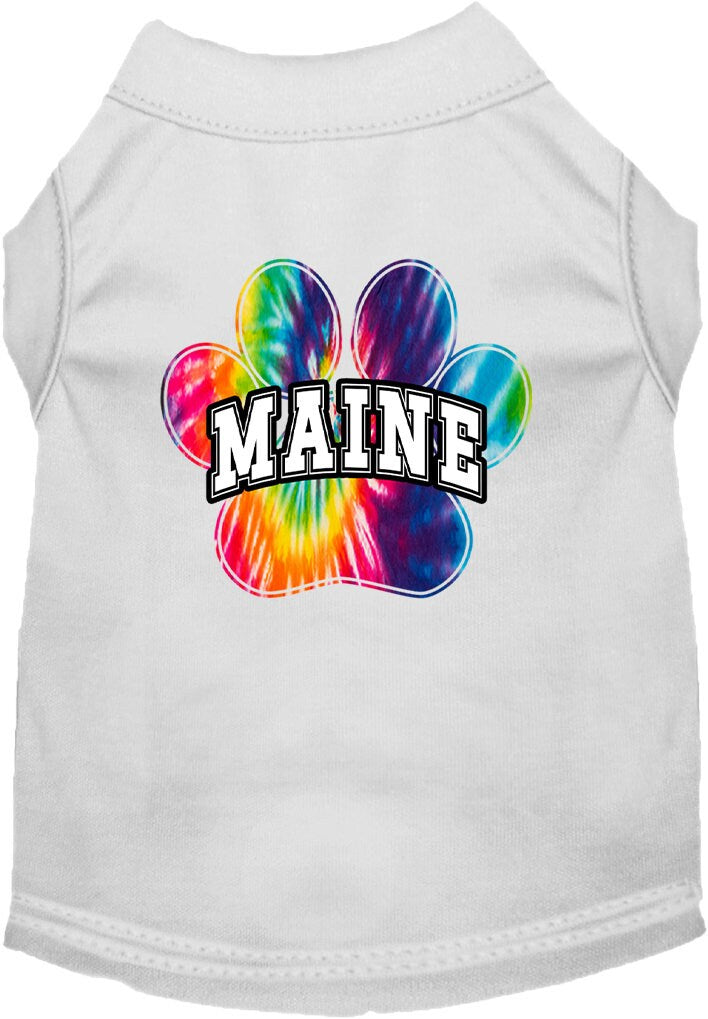 Pet Dog & Cat Screen Printed Shirt for Small to Medium Pets (Sizes XS-XL), "Maine Bright Tie Dye"