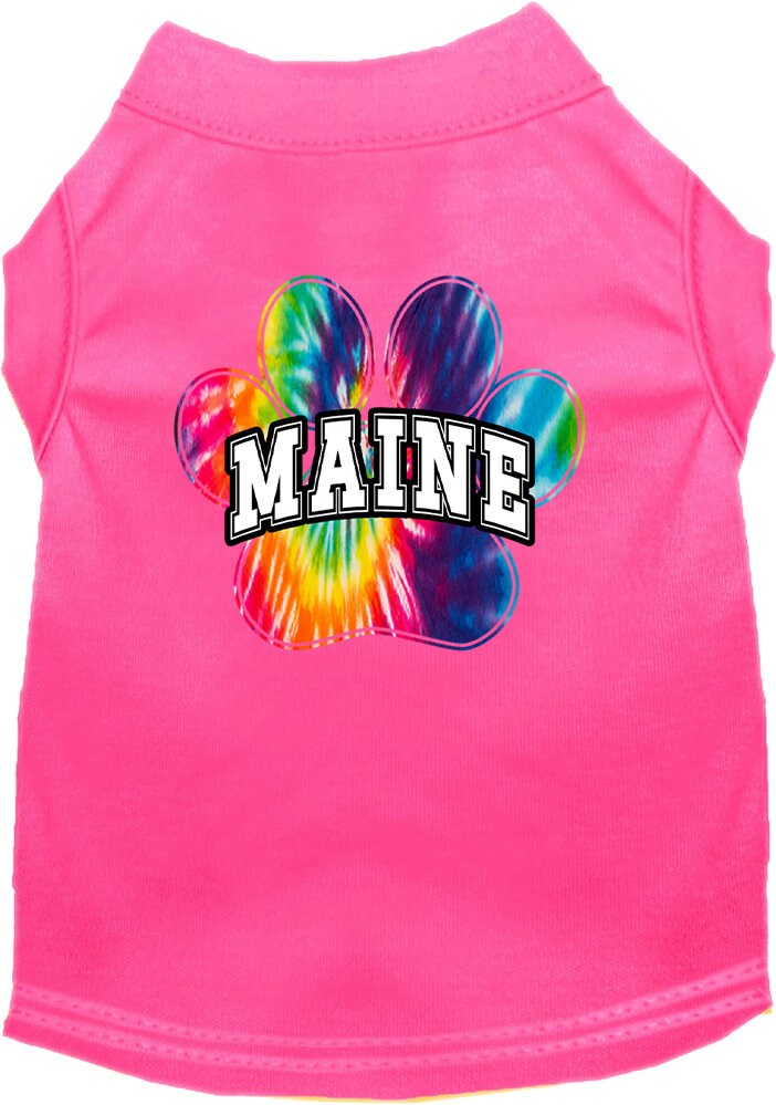 Pet Dog & Cat Screen Printed Shirt for Medium to Large Pets (Sizes 2XL-6XL), "Maine Bright Tie Dye"