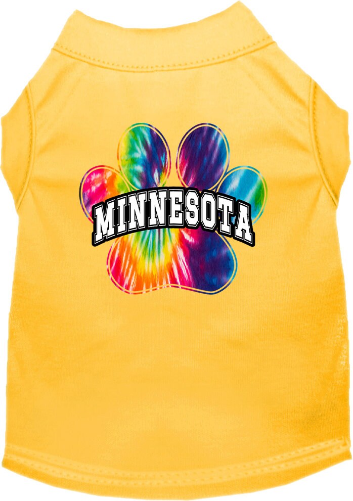 Pet Dog & Cat Screen Printed Shirt for Small to Medium Pets (Sizes XS-XL), "Minnesota Bright Tie Dye"