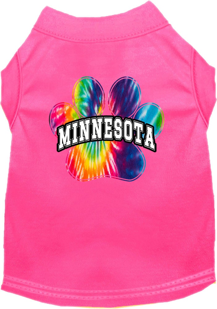 Pet Dog & Cat Screen Printed Shirt for Medium to Large Pets (Sizes 2XL-6XL), "Minnesota Bright Tie Dye"