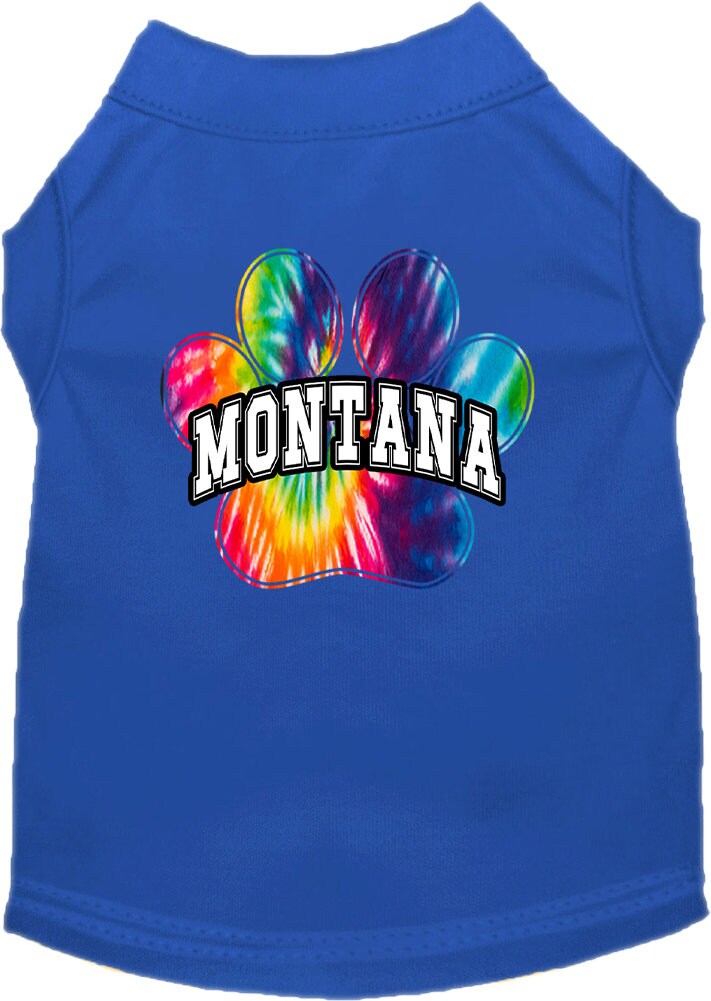 Pet Dog & Cat Screen Printed Shirt for Small to Medium Pets (Sizes XS-XL), "Montana Bright Tie Dye"