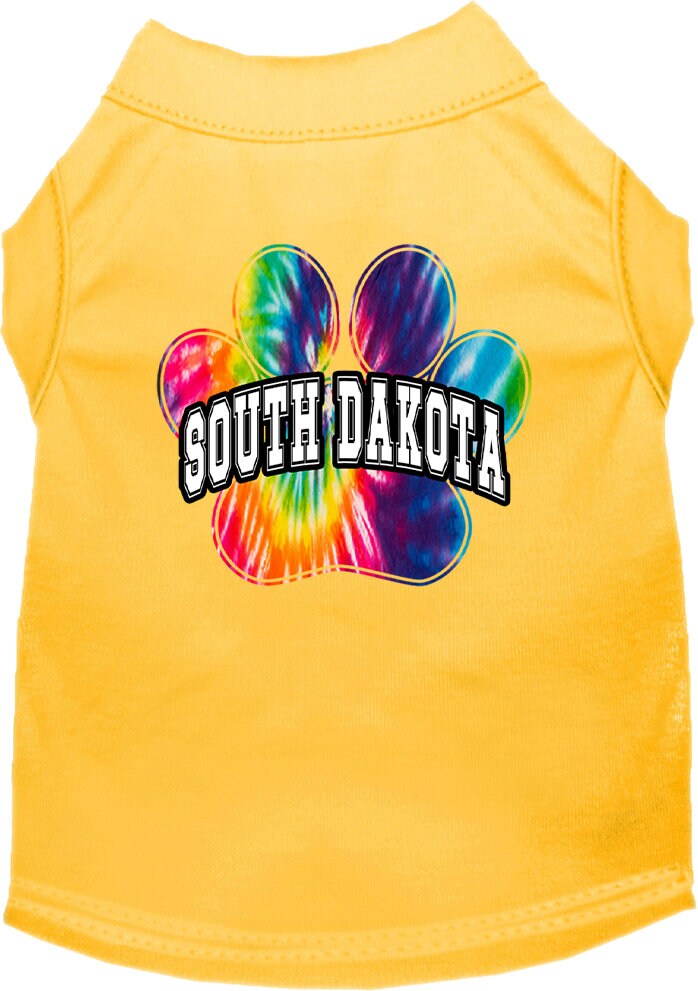 Pet Dog & Cat Screen Printed Shirt for Medium to Large Pets (Sizes 2XL-6XL), "South Dakota Bright Tie Dye"