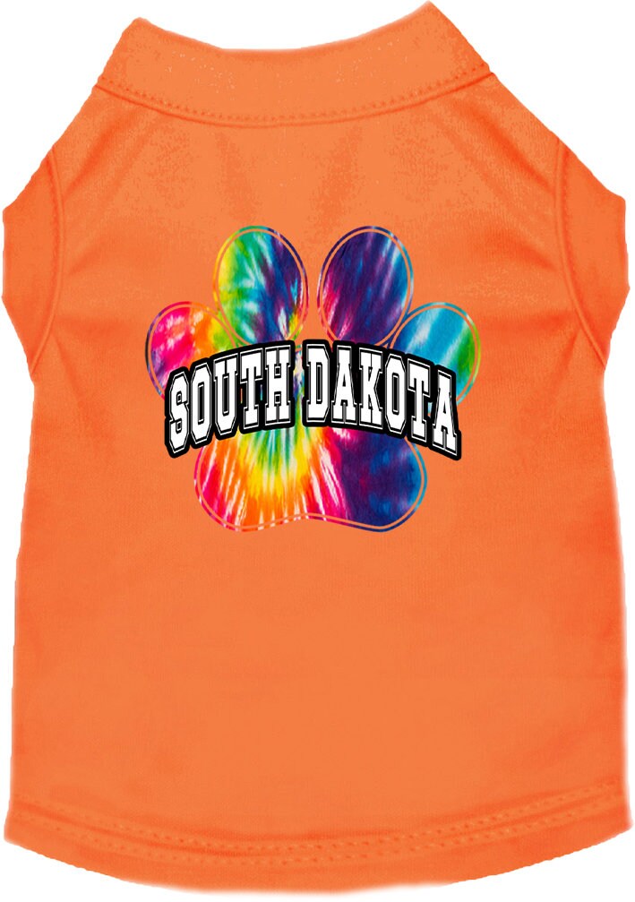 Pet Dog & Cat Screen Printed Shirt for Medium to Large Pets (Sizes 2XL-6XL), "South Dakota Bright Tie Dye"