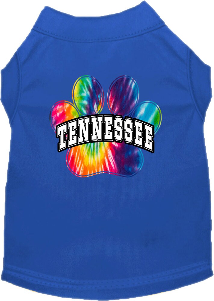 Pet Dog & Cat Screen Printed Shirt for Small to Medium Pets (Sizes XS-XL), "Tennessee Bright Tie Dye"