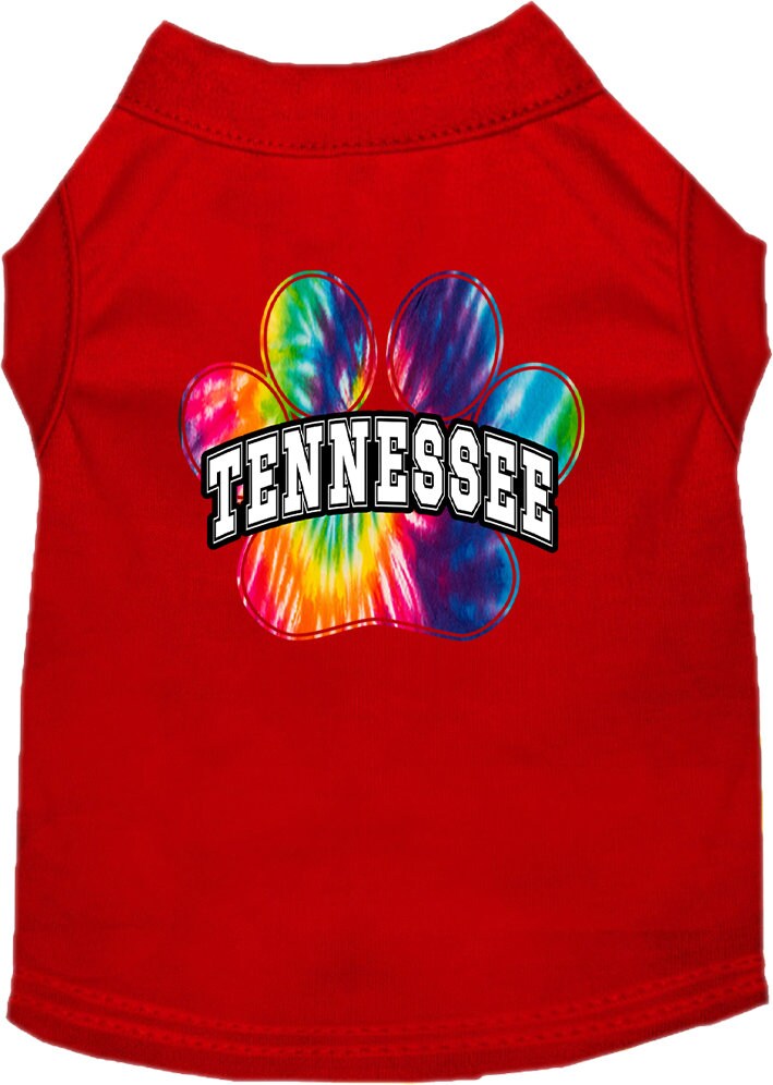 Pet Dog & Cat Screen Printed Shirt for Small to Medium Pets (Sizes XS-XL), "Tennessee Bright Tie Dye"