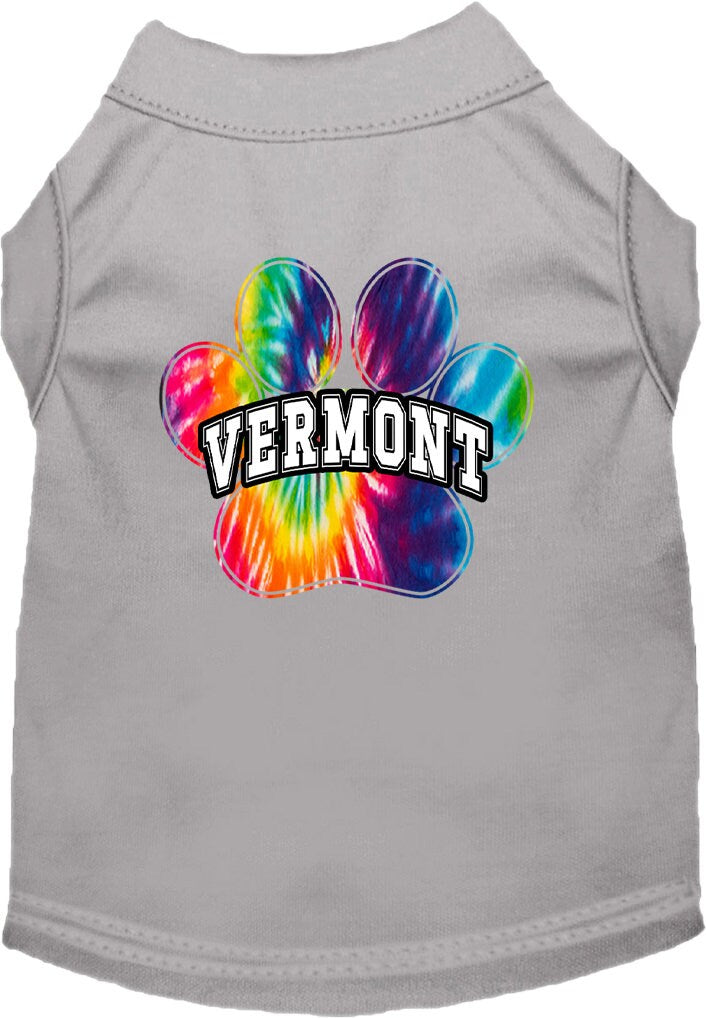 Pet Dog & Cat Screen Printed Shirt for Small to Medium Pets (Sizes XS-XL), "Vermont Bright Tie Dye"