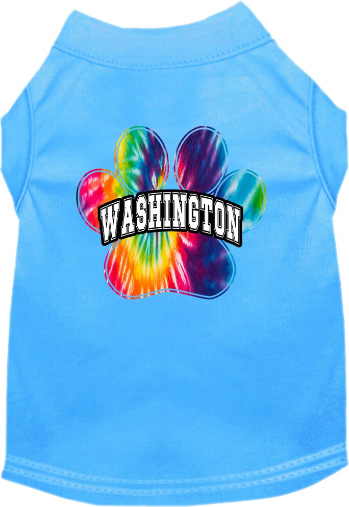 Pet Dog & Cat Screen Printed Shirt for Medium to Large Pets (Sizes 2XL-6XL), "Washington Bright Tie Dye"