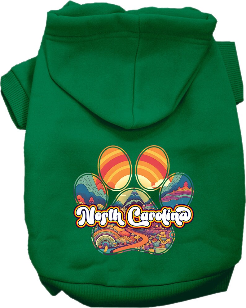 Pet Dog & Cat Screen Printed Hoodie for Small to Medium Pets (Sizes XS-XL), "North Carolina Groovy Summit"