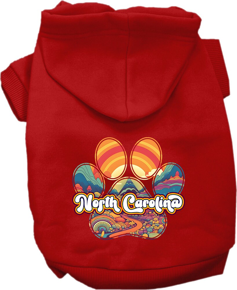 Pet Dog & Cat Screen Printed Hoodie for Small to Medium Pets (Sizes XS-XL), "North Carolina Groovy Summit"