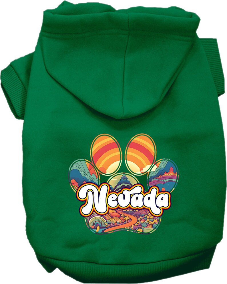 Pet Dog & Cat Screen Printed Hoodie for Small to Medium Pets (Sizes XS-XL), "Nevada Groovy Summit"