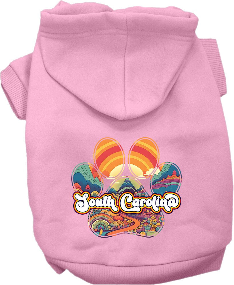 Pet Dog & Cat Screen Printed Hoodie for Small to Medium Pets (Sizes XS-XL), "South Carolina Groovy Summit"