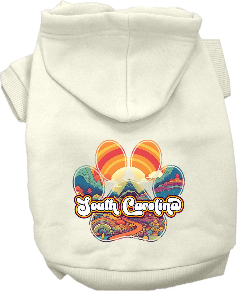 Pet Dog & Cat Screen Printed Hoodie for Small to Medium Pets (Sizes XS-XL), "South Carolina Groovy Summit"