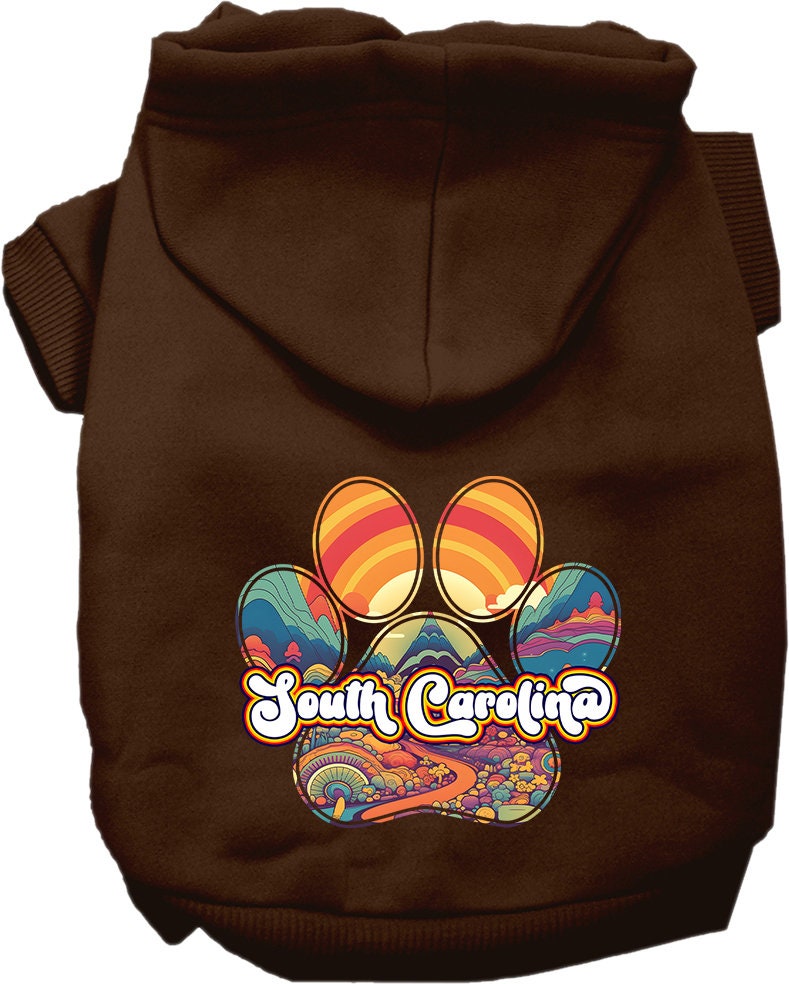 Pet Dog & Cat Screen Printed Hoodie for Small to Medium Pets (Sizes XS-XL), "South Carolina Groovy Summit"