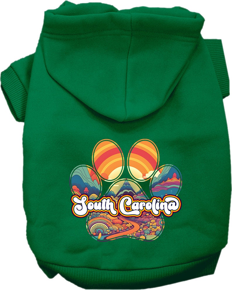 Pet Dog & Cat Screen Printed Hoodie for Small to Medium Pets (Sizes XS-XL), "South Carolina Groovy Summit"