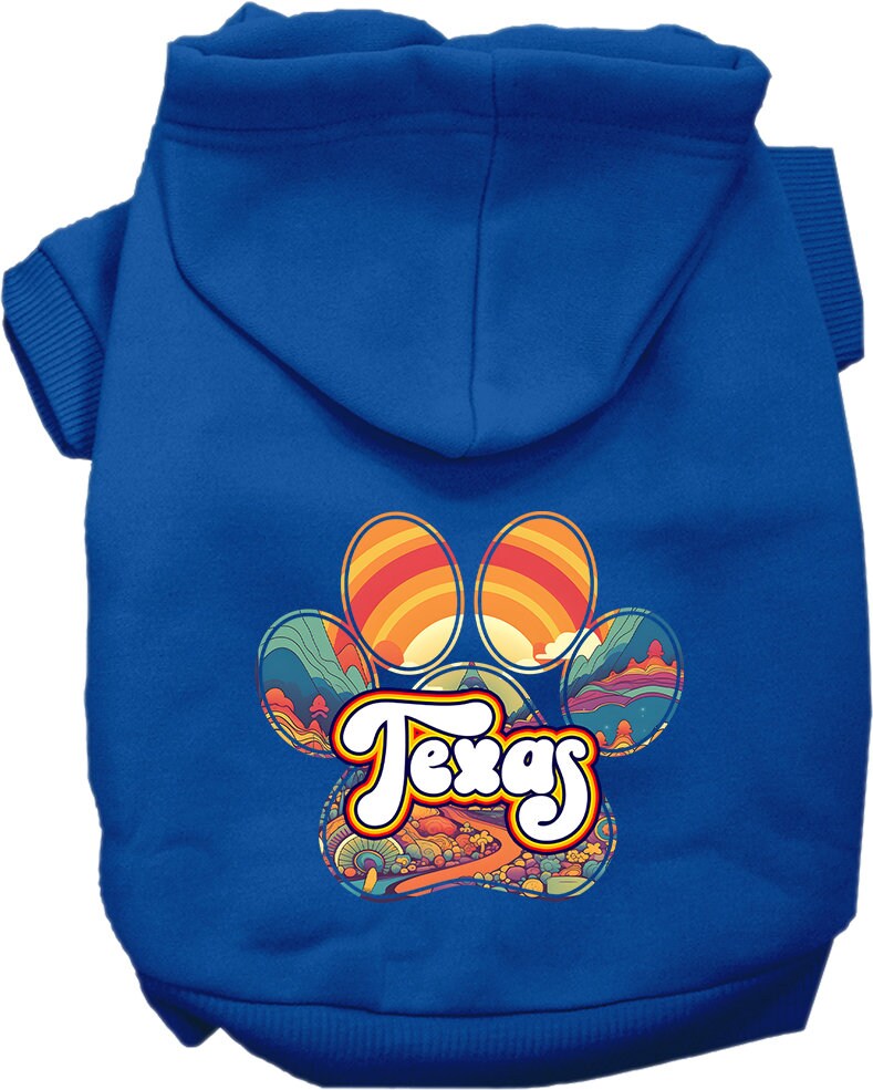 Pet Dog & Cat Screen Printed Hoodie for Small to Medium Pets (Sizes XS-XL), "Texas Groovy Summit"