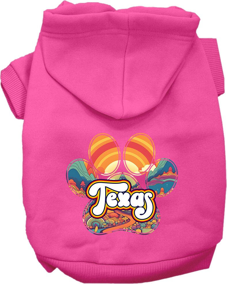 Pet Dog & Cat Screen Printed Hoodie for Small to Medium Pets (Sizes XS-XL), "Texas Groovy Summit"